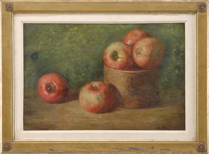 Appraisal: UNSIGNED American th th Century STILL LIFE WITH APPLES Nice