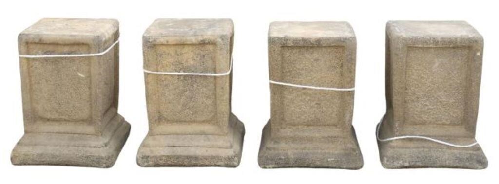 Appraisal: lot of Cast stone square garden plinths approx h sq