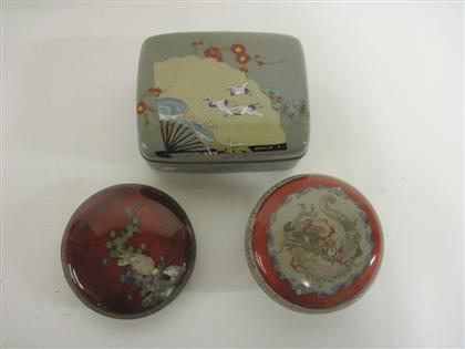 Appraisal: Three Japanese cloisonne enamel boxes th century and late r