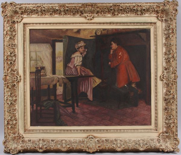 Appraisal: S Neal interior group scene o c x x framed