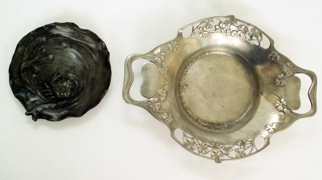 Appraisal: ORIVIT PEWTER TRAY EARLY th CENTURY of shaped circular form