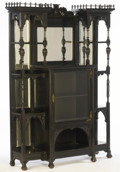 Appraisal: VICTORIAN Eastlake style etagere in ebonized wood x x