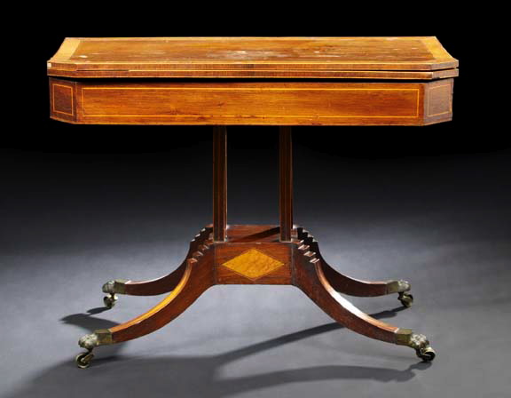 Appraisal: Late Regency Inlaid Mahogany Games Table early th century the