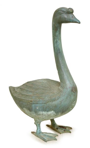 Appraisal: A PATINATED BRONZE FIGURE OF A SWAN cm high