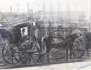 Appraisal: Hayley Lever American Charcoal on Paper Signed Image in h