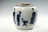 Appraisal: GINGER JAR - Chinese Export blue decorated with depiction of