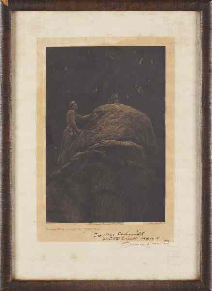 Appraisal: Signed Edward Curtis Photogravuretitled ''Signal Fire to the Mountain Gods