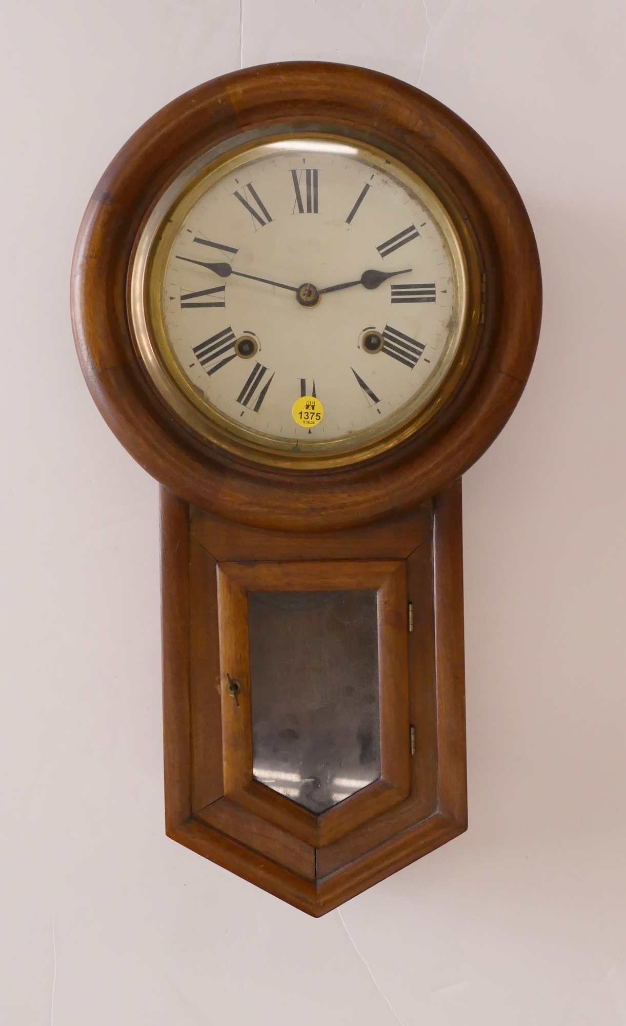 Appraisal: Old Walnut Cased Wall Clock- ''