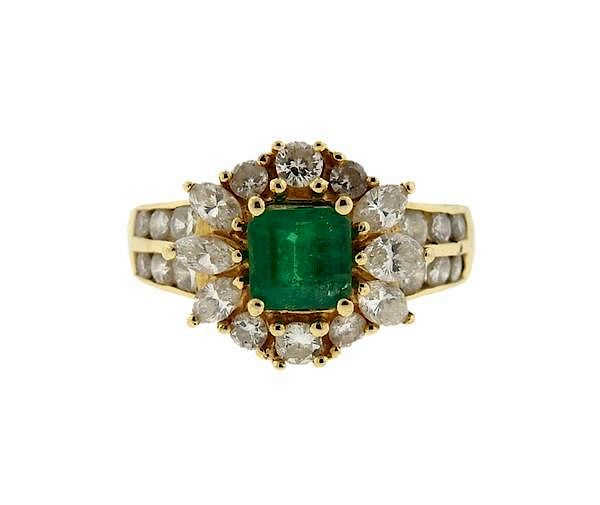 Appraisal: K Gold Diamond Emerald Ring METAL K Gold GEMSTONES Emerald