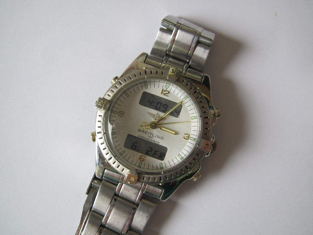 Appraisal: Gents Breitling copy with digital and analogue dial