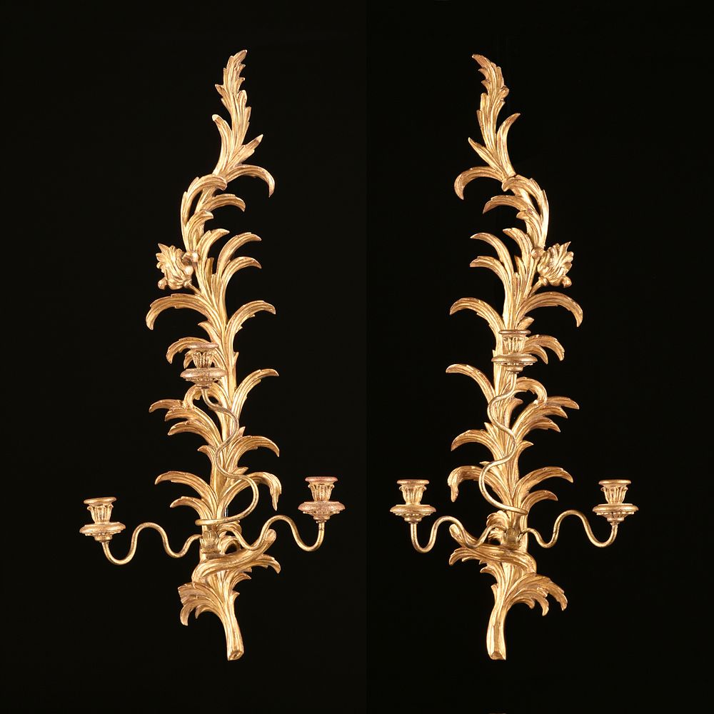 Appraisal: A PAIR OF ITALIAN ROCOCO STYLE GILT WROUGHT IRON AND