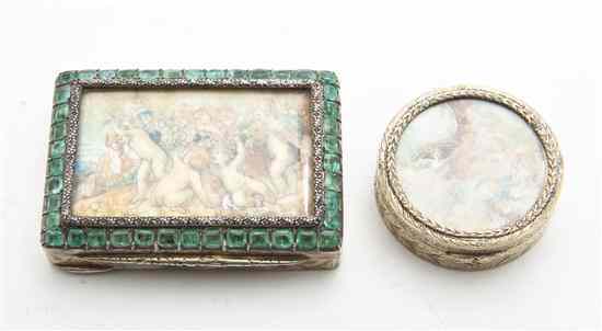 Appraisal: A Continental Gilt Silver Compact having a rectangular hinged top