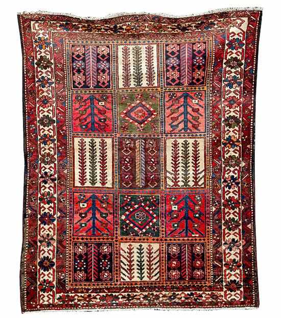 Appraisal: Old Persian Bakhtiari Carpet ' '' x ' '' Provenance