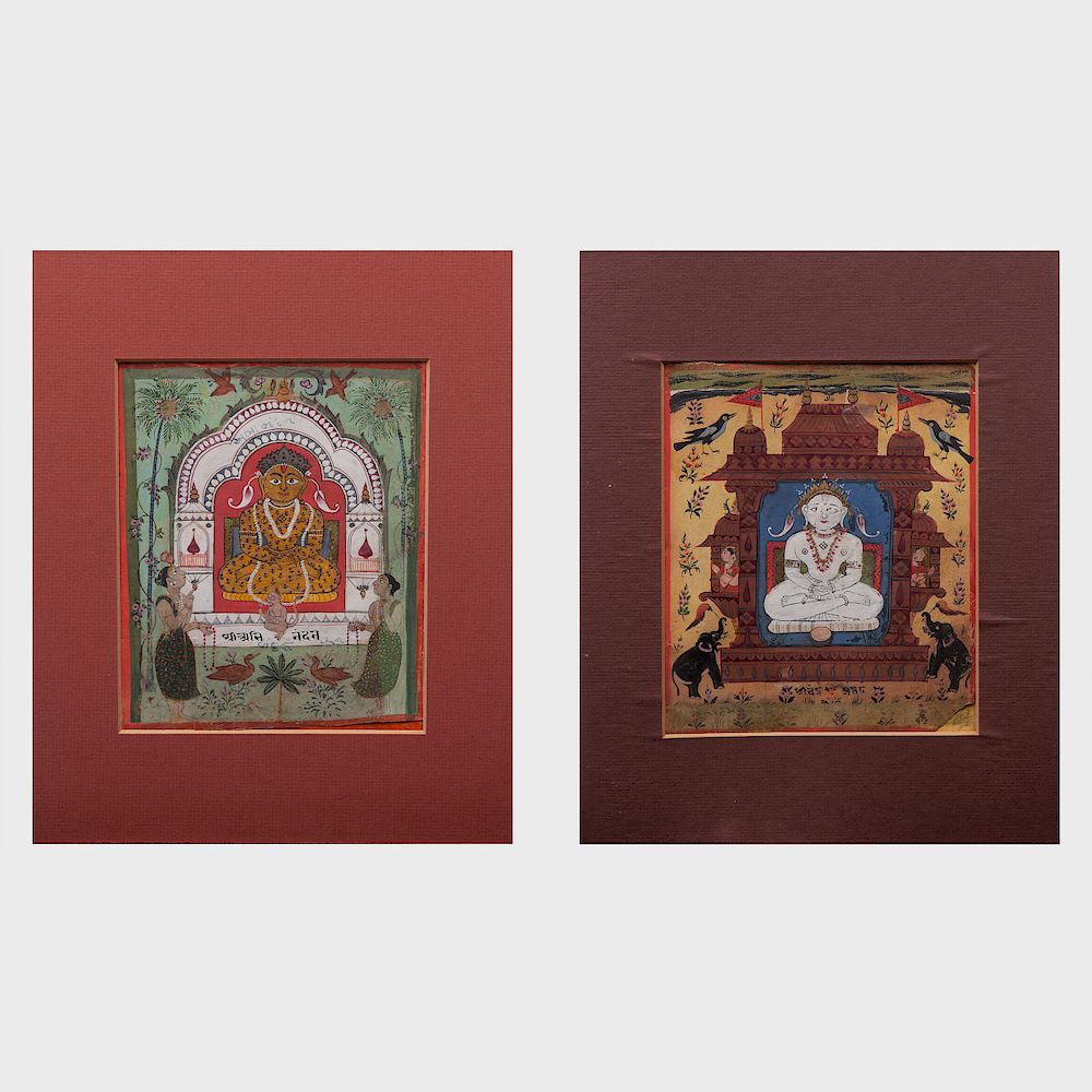 Appraisal: Indian School Seated Figure of Jain Gold and Seated Figure