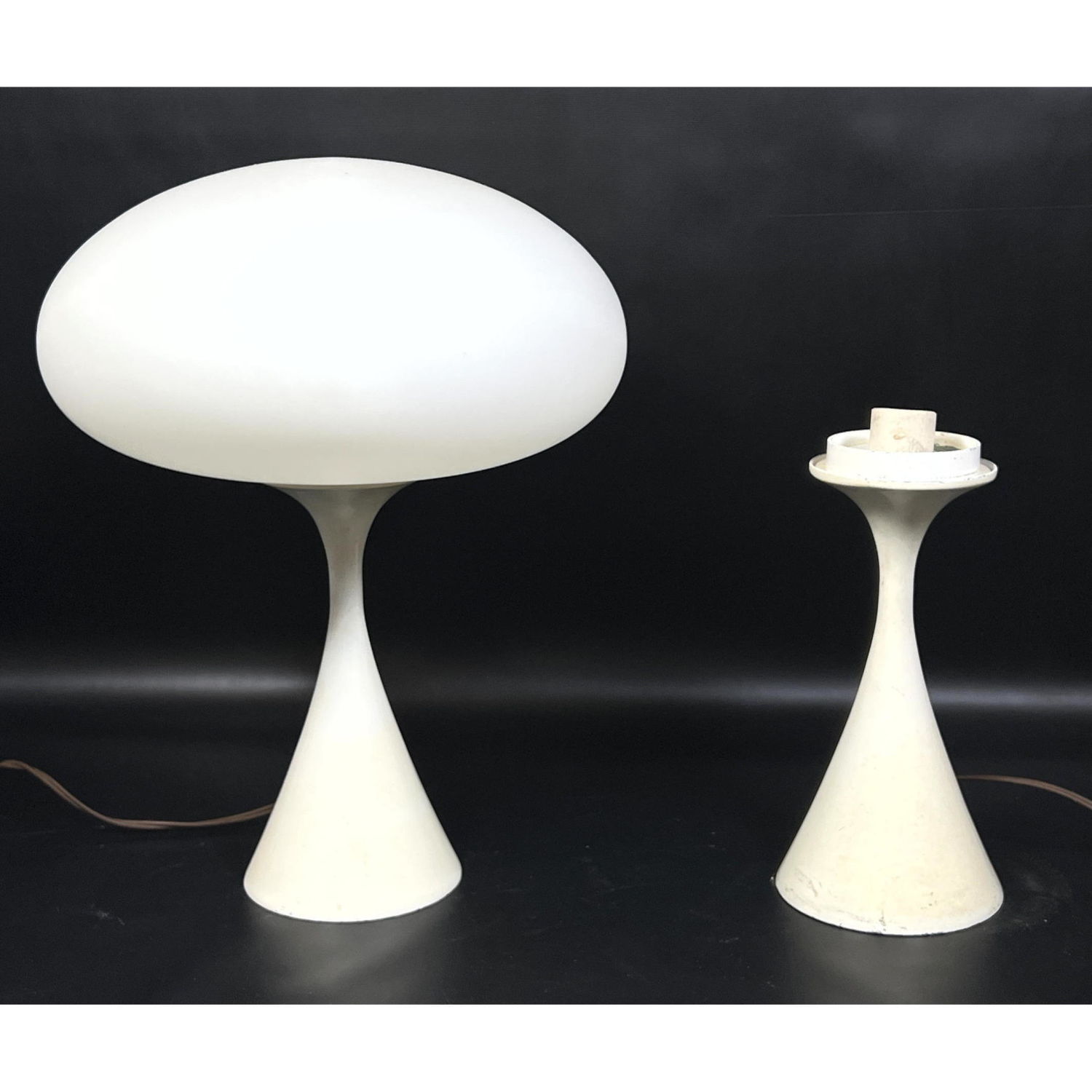 Appraisal: pc LAUREL Mushroom Lamps One has Frosted glass shade One