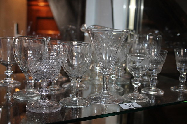 Appraisal: A SIMILAR COLLECTION OF ANTIQUE GLASSES and a cut glass