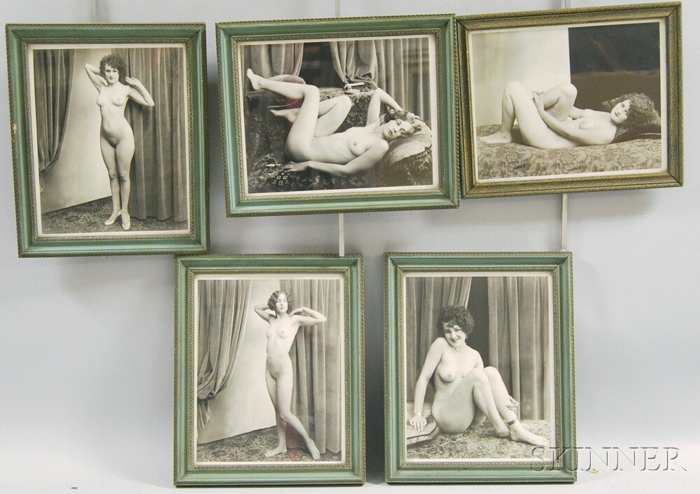 Appraisal: Albert Arthur Allen American - Five Nude Portrait Photographs c