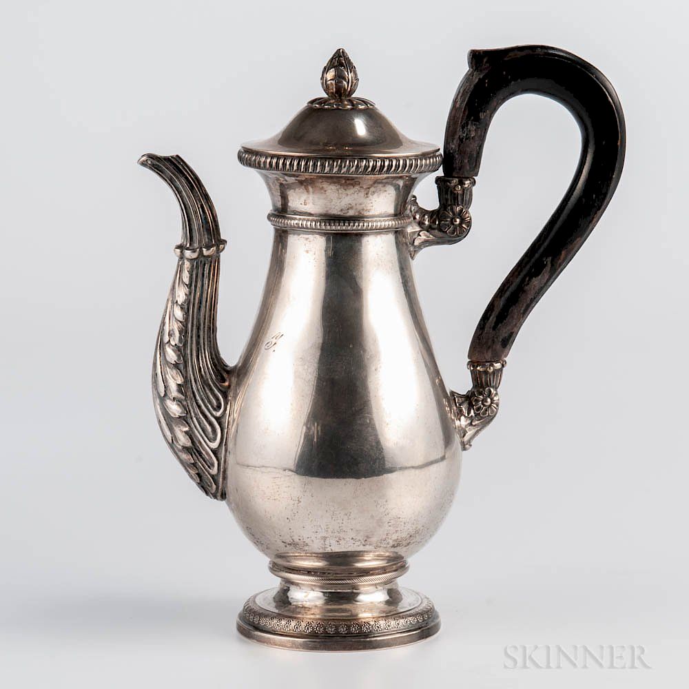 Appraisal: Continental Silver Coffeepot Continental Silver Coffeepot possibly Austria-Hungary th century