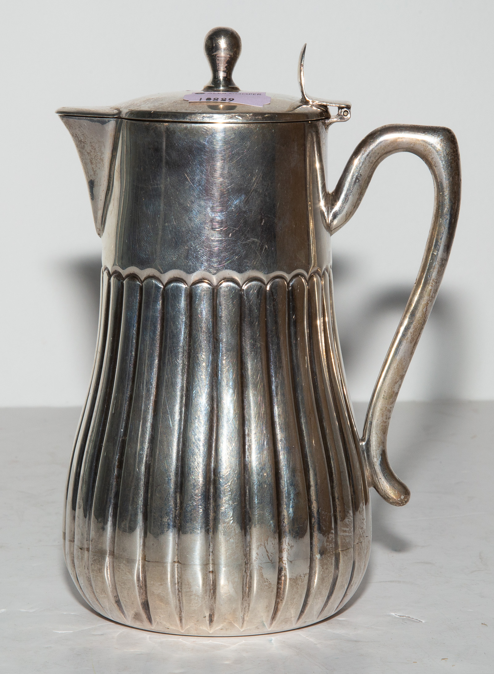 Appraisal: HALF-REEDED SILVER SYRUP JUG Probably South American rd quarter th