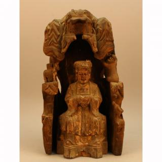 Appraisal: Chinese Late Xing Dynasty Carved Altarpiece Chinese Late Xing Dynasty