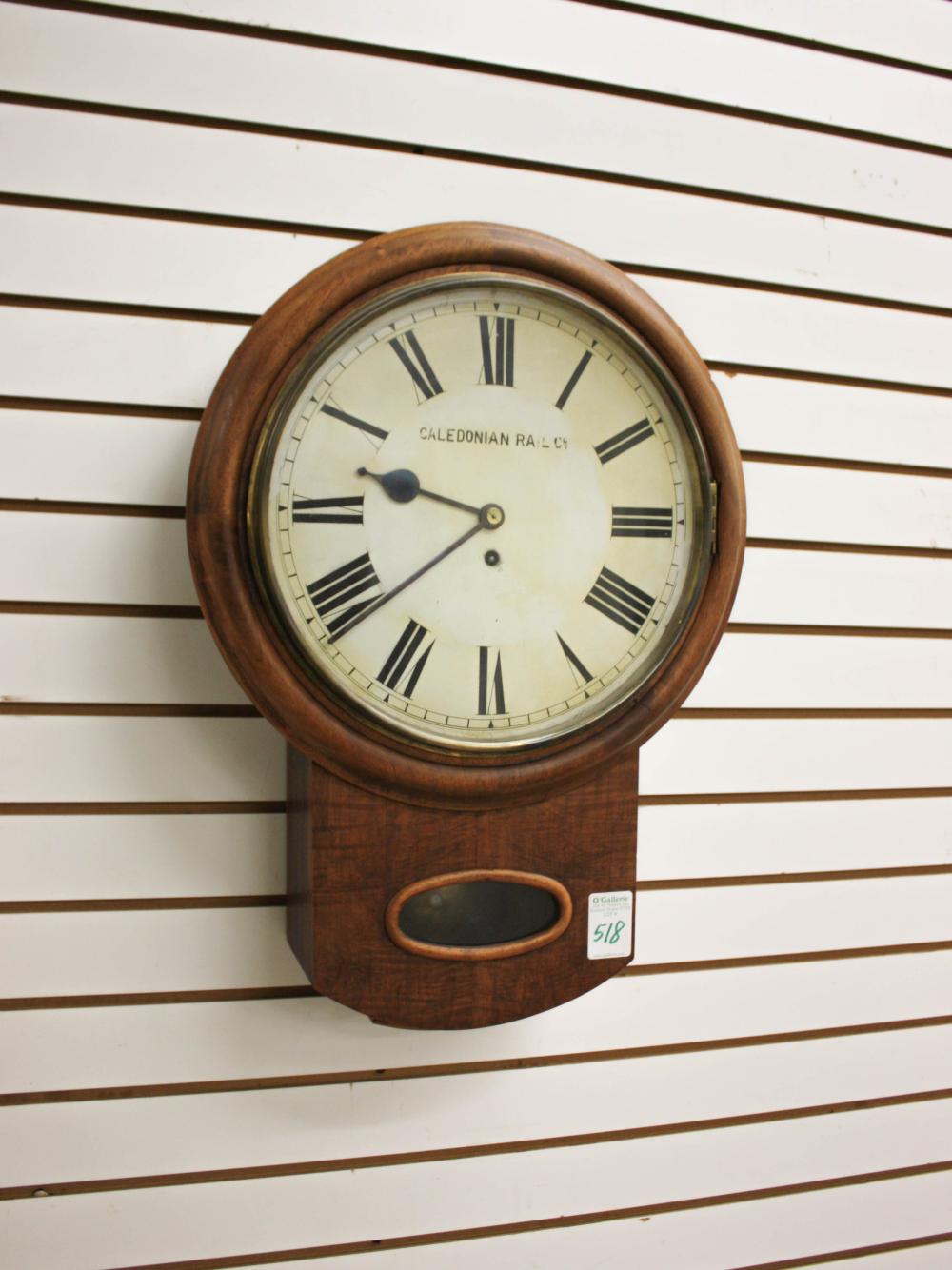 Appraisal: ENGLISH FUSEE RAILWAY STATION WALL CLOCK made for Caledonia Railway