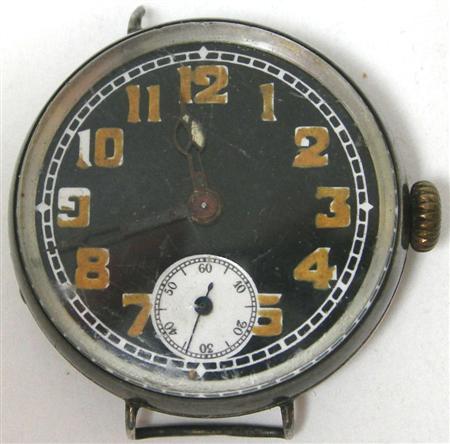 Appraisal: A silver cased wrist watch early th century with a