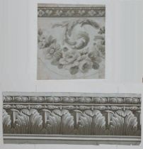 Appraisal: Architectural Wallpaper Border French C Early th century French wallpaper