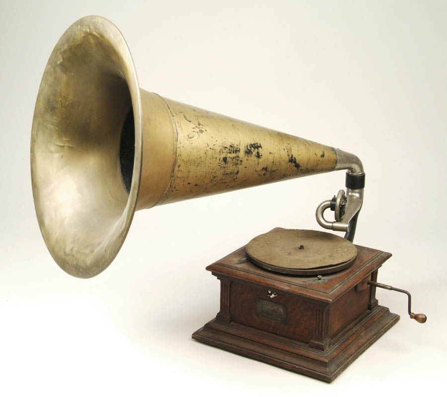 Appraisal: VICTOR III TALKING MACHINE External horn phonograph with oak case