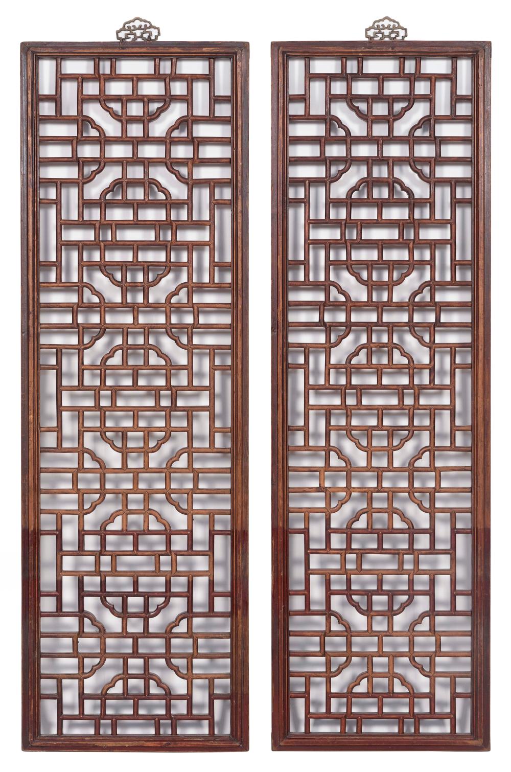 Appraisal: PAIR OF CHINESE WOOD OPENWORK PANELS LATE TH EARLY TH