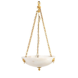 Appraisal: A Neoclassical Style Alabaster Ceiling Fixture Height x diameter inches