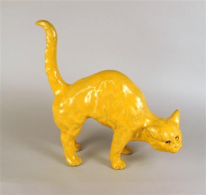 Appraisal: Continental faience cat late th early th century possibly dutch