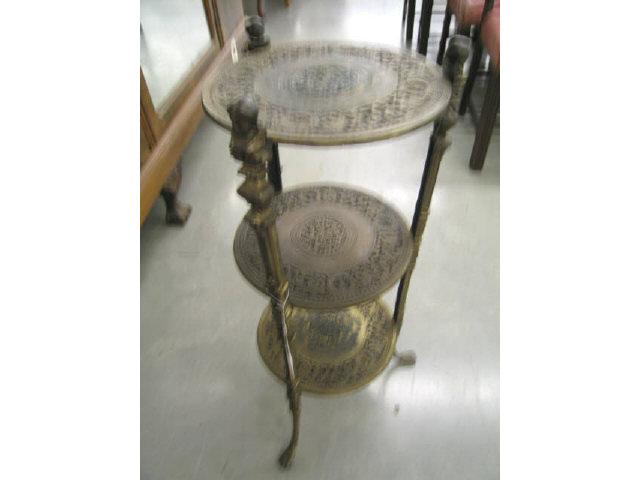 Appraisal: Bronzed Metal Plant Stand fancy figural trim