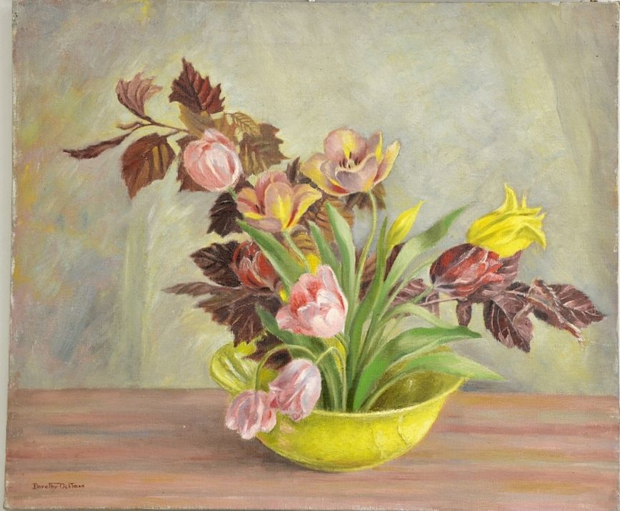 Appraisal: Dorothy Ochtman - oil on canvas still life of flowers