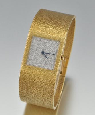 Appraisal: An k Gold and Diamond Watch by Piaget k yellow