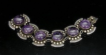 Appraisal: Taxco Mexico Sterling and Amethyst Bracelet Very nice mexican sterling