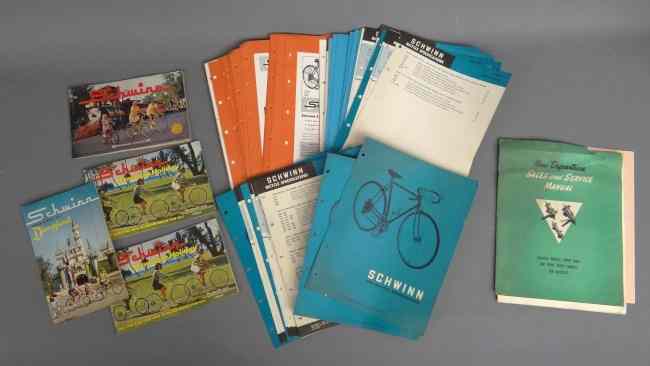 Appraisal: Bicycle Ephemera lot including catalogs manuals etc New Departure Schwinn