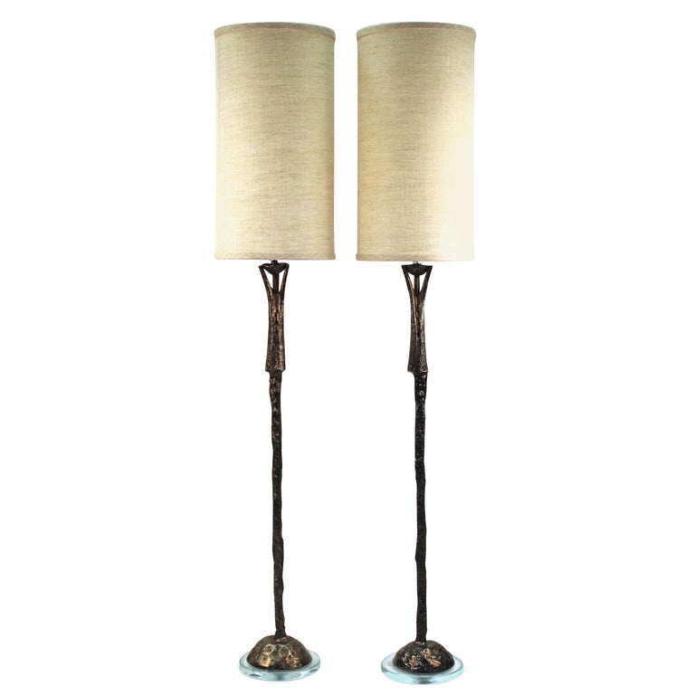 Appraisal: PIERRE CASENOVE FRENCH MODERN BRONZE TABLE LAMPS Pierre Casenove French