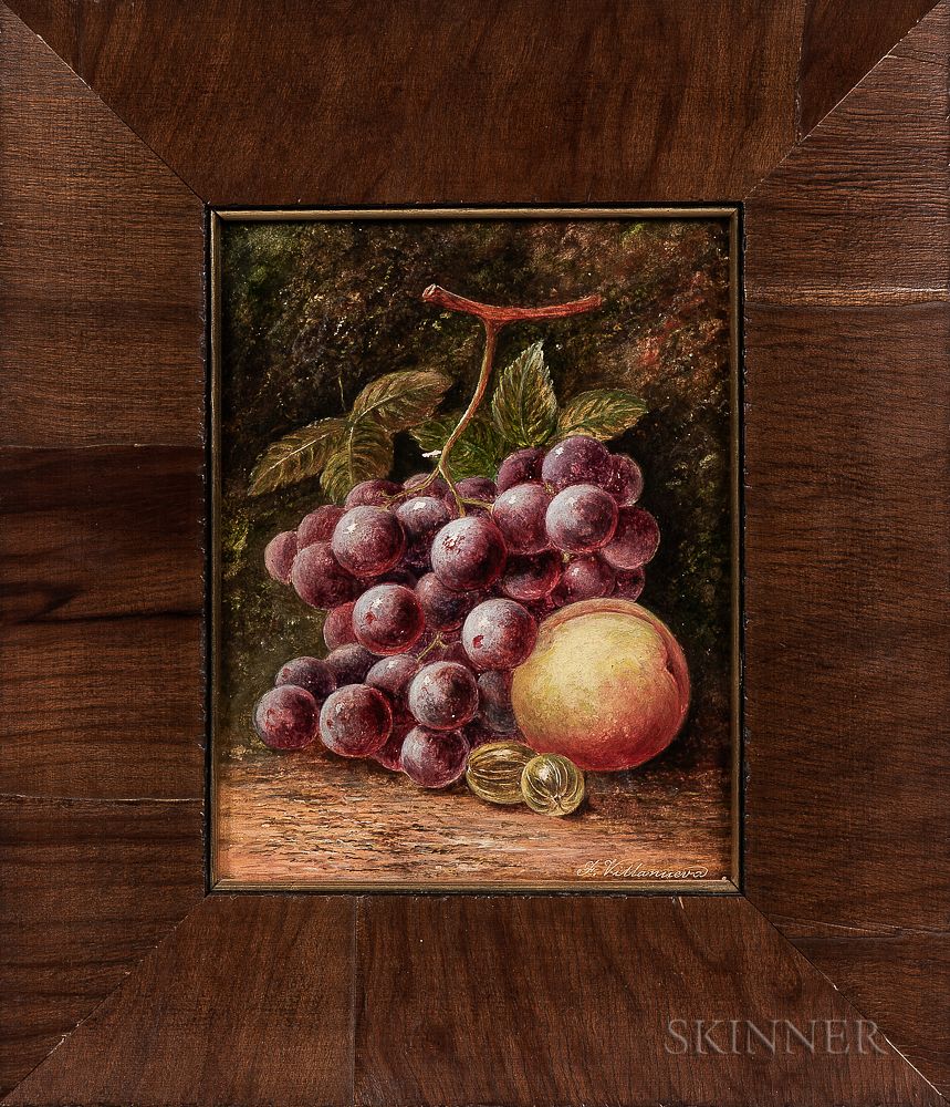 Appraisal: Continental School th th Century Still Life with Grapes Peach