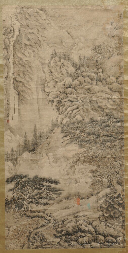 Appraisal: Painting Depicting a Landscape China in the manner of Qin