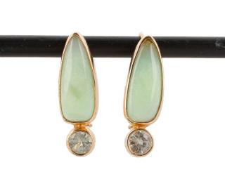 Appraisal: Custom k Gold Chrysoprase Quartz Earrings Pair of custom made