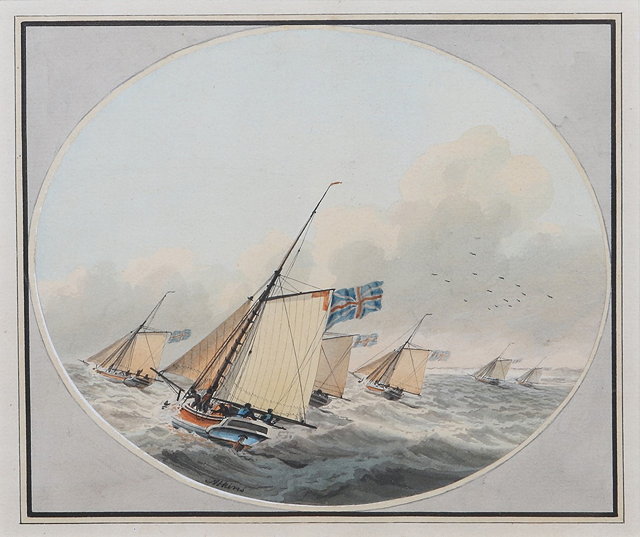 Appraisal: SAMUEL ATKINS c - British sailing vessels in choppy waters