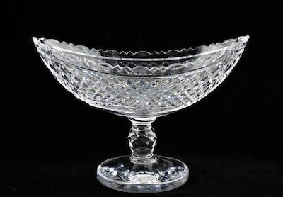 Appraisal: A Boat Shape Waterford Centerpiece The cut crystal boat shape