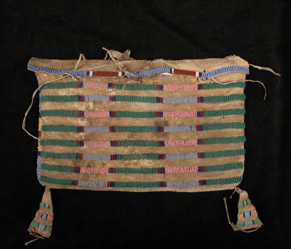 Appraisal: NATIVE AMERICAN BEADED POSSIBLE BAG - Nez Perce or Crow