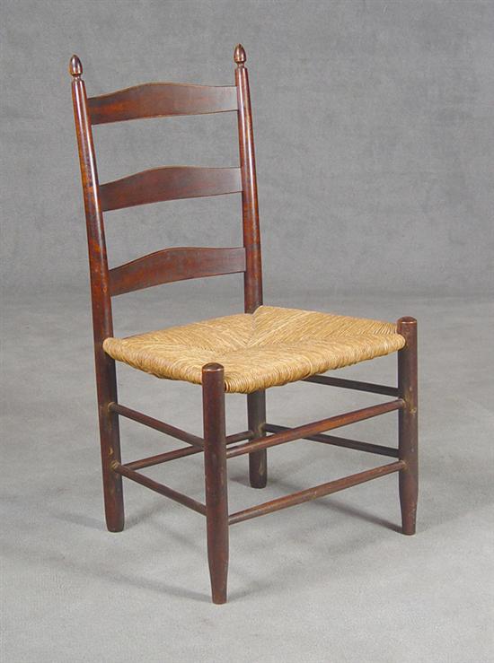 Appraisal: Shaker Side Chair Circa Double stretchers Back with arched splats