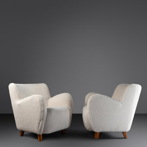 Appraisal: Mogens Lassen Attribution Danish - Pair of Armchairs c upholstery