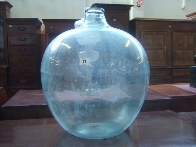 Appraisal: A large glass bottle of bulbous circular form late th