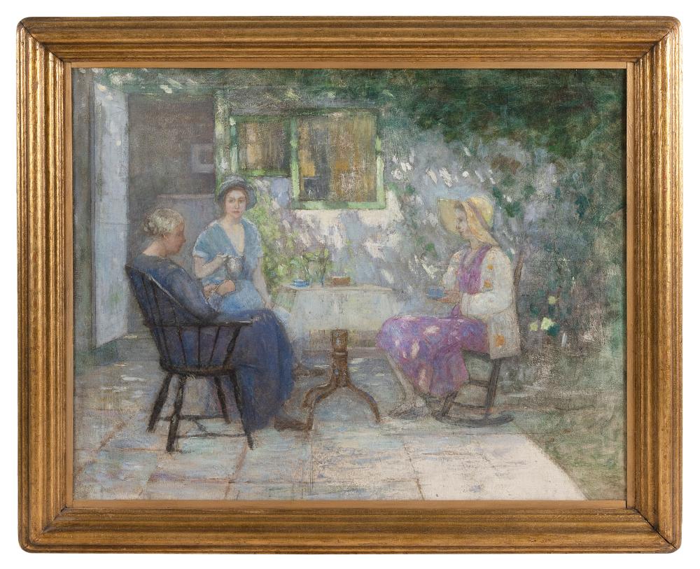 Appraisal: ATTRIBUTED TO RICHARD E MILLER AMERICA - AN OUTDOOR TEA