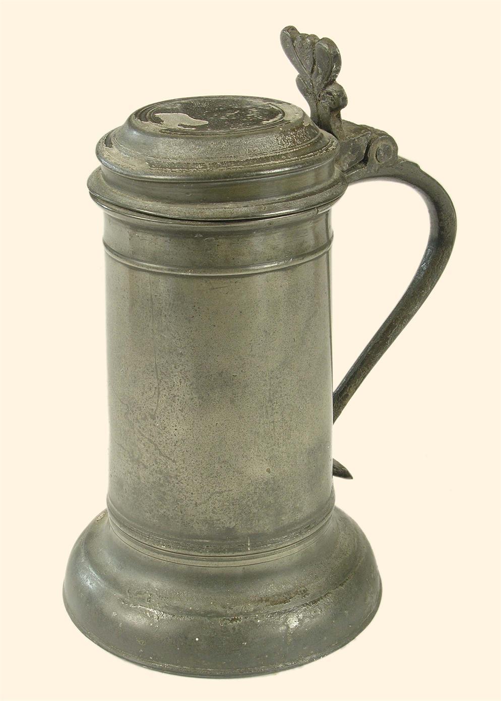 Appraisal: A late th century pewter beefeater flagon