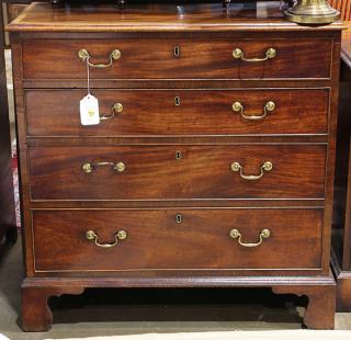 Appraisal: George III style mahogany four-drawer chest th century having a