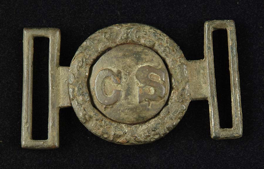 Appraisal: EXCAVATED PIECE INTERLOCKING CS SWORD BELT BUCKLE This is a